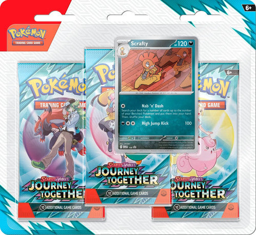 Scarlet and Violet Journey Together 3 Pack Blister Scrafty